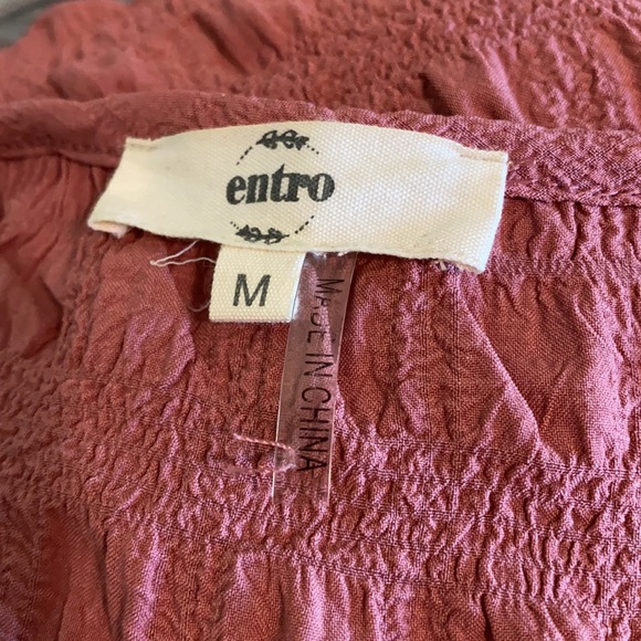 entro Rose Pink Crinkle Blouse from Flaunt Boutique Size M - Picture 3 of 3